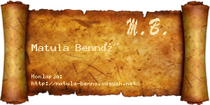 Matula Bennó névjegykártya